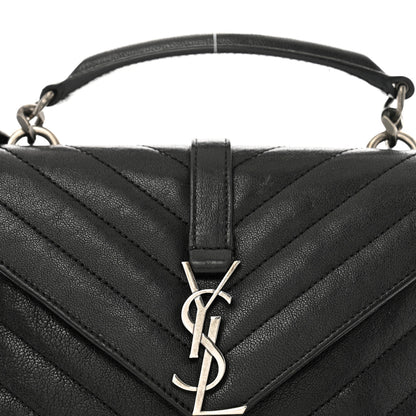 Saint Laurent Sheepskin Matelasse Chevron Monogram College Chain Wallet Black 8 of 12