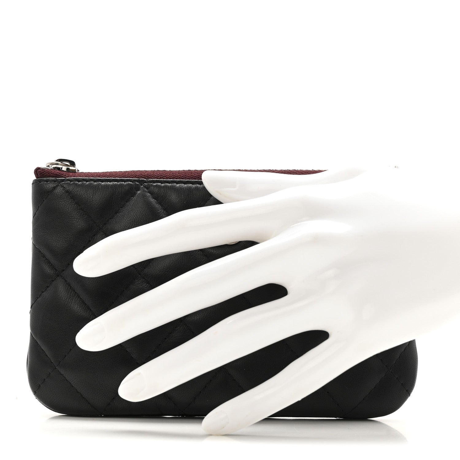 Chanel Lambskin Quilted Small Cosmetic Case Black 2 of 10