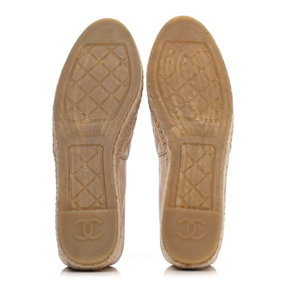 Chanel Lambskin Quilted CC Espadrilles 41 Beige 4 of 4