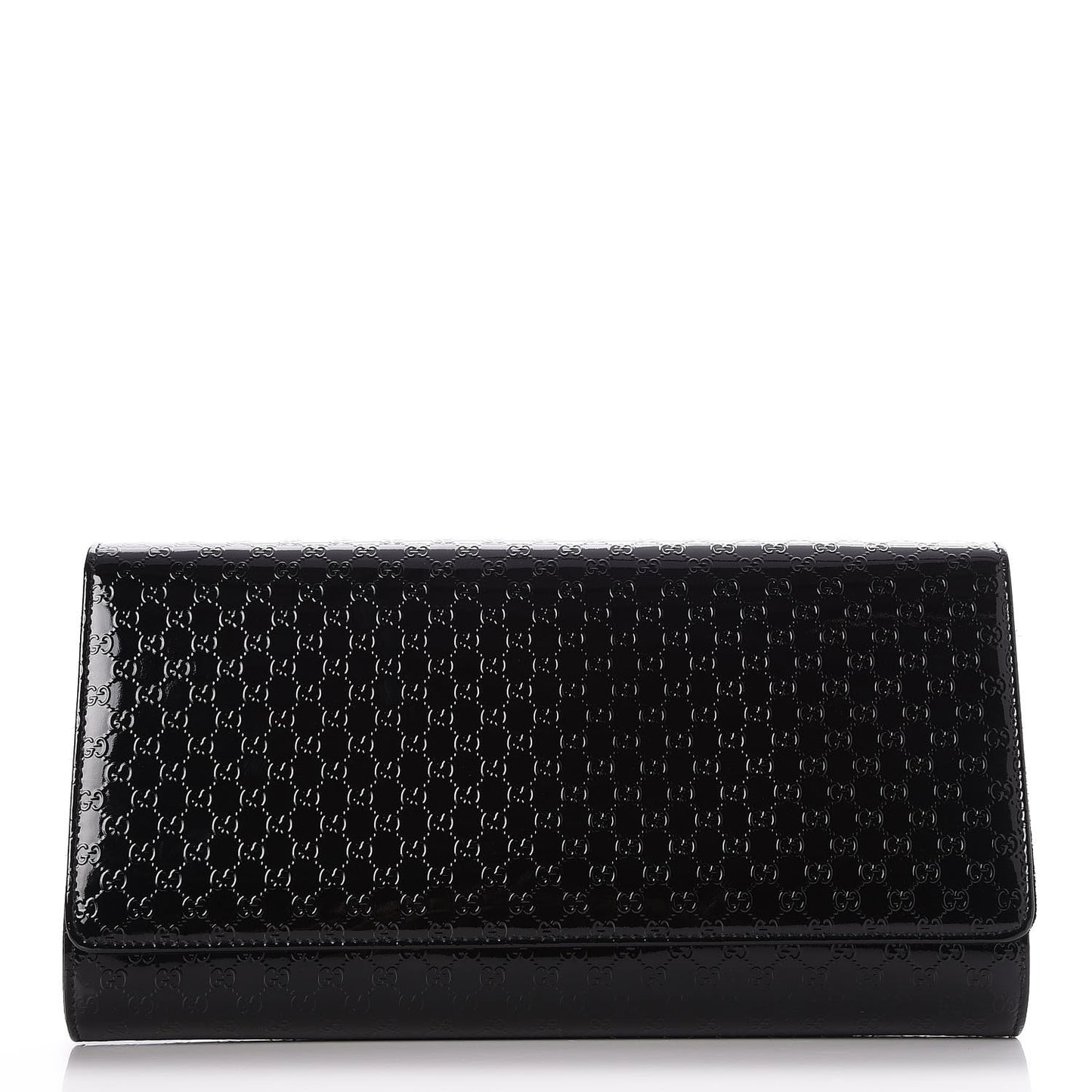Patent Microguccissima Medium Broadway Clutch Black