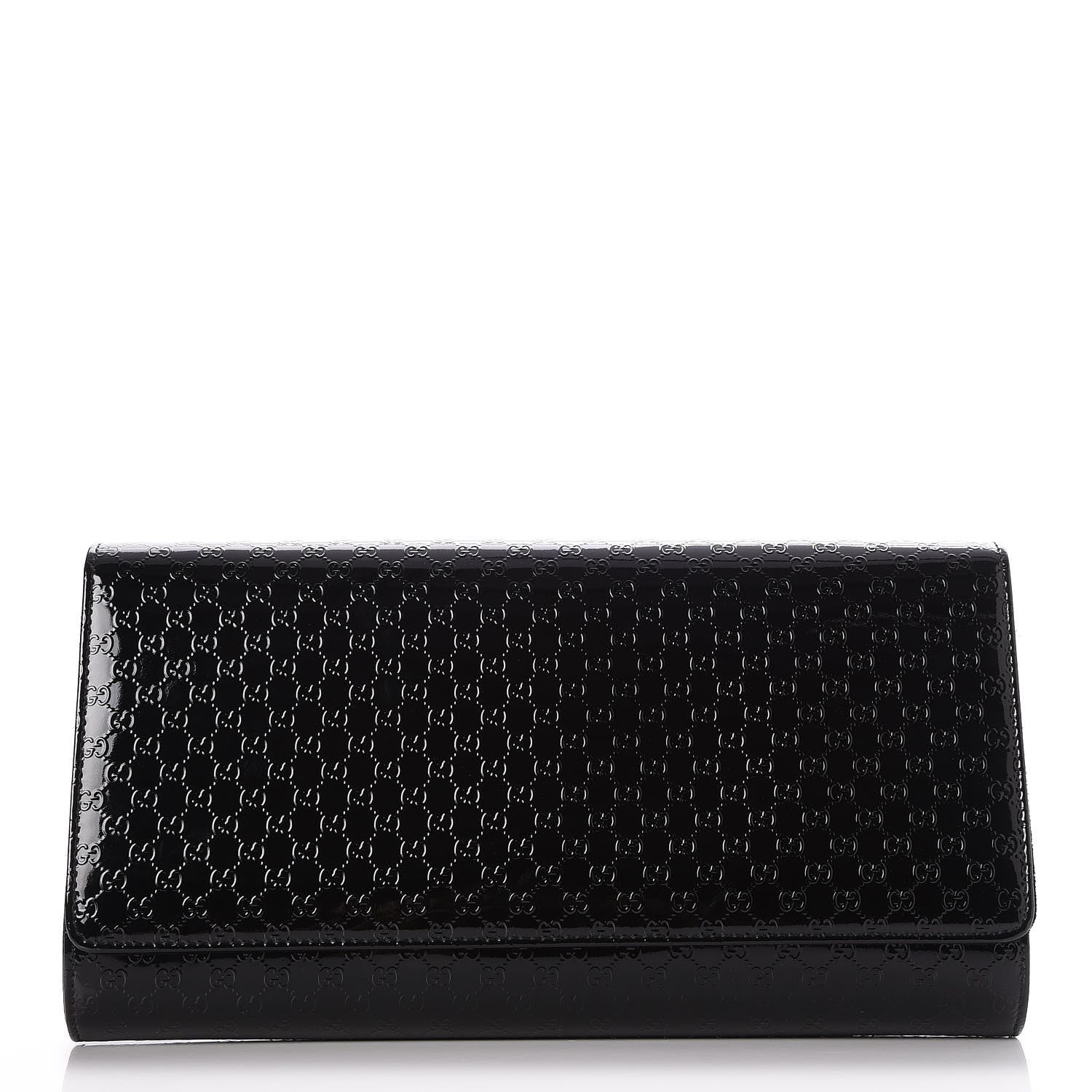 Gucci Patent Microguccissima Medium Broadway Clutch Black 1 of 7