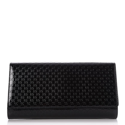 Gucci Patent Microguccissima Medium Broadway Clutch Black 1 of 7