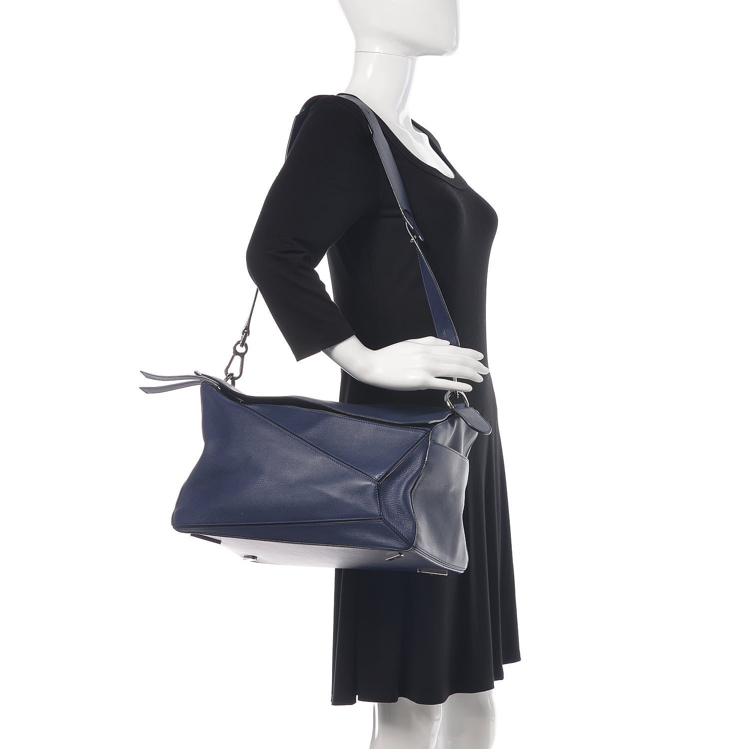 Loewe Calfskin XL Puzzle Bag Deep Blue 2 of 16