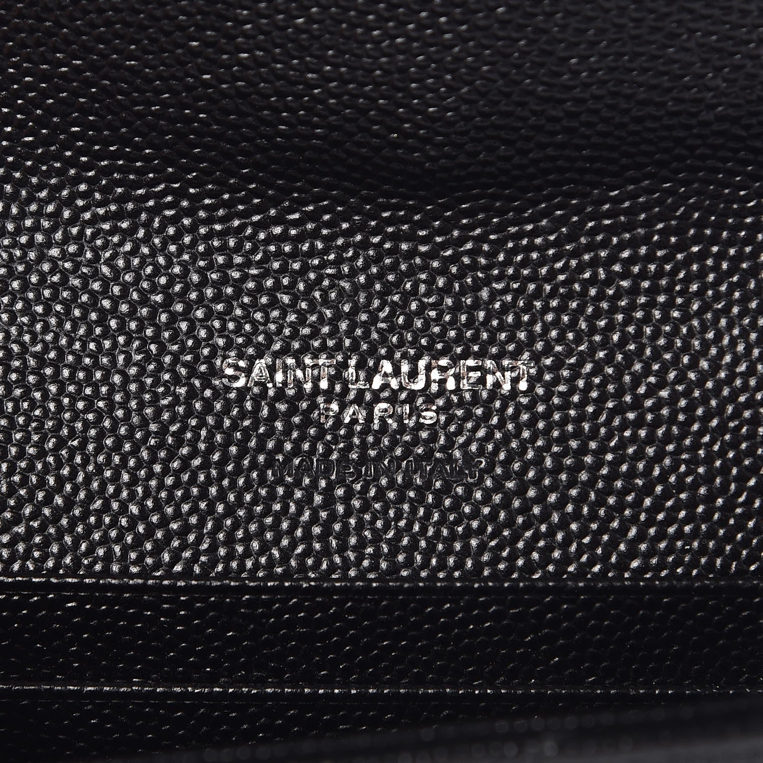 Saint Laurent Grain De Poudre Matelasse Chevron Small Monogram Envelope Wallet Black 6 of 7