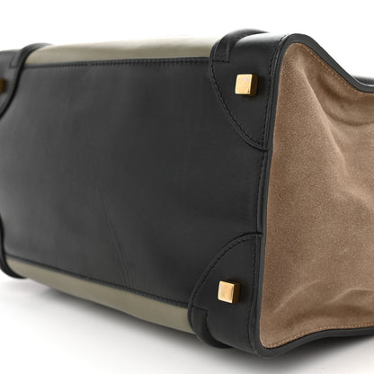 Celine Satin Calfskin Suede Micro Tri-Color Luggage Almond 10 of 13