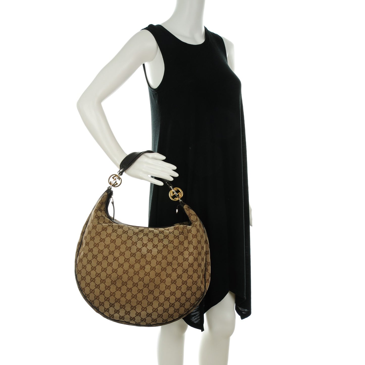 Monogram Large GG Twins Hobo Dark Brown