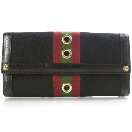 Gucci Signature Canvas French Purse Wallet Black 1 of 8