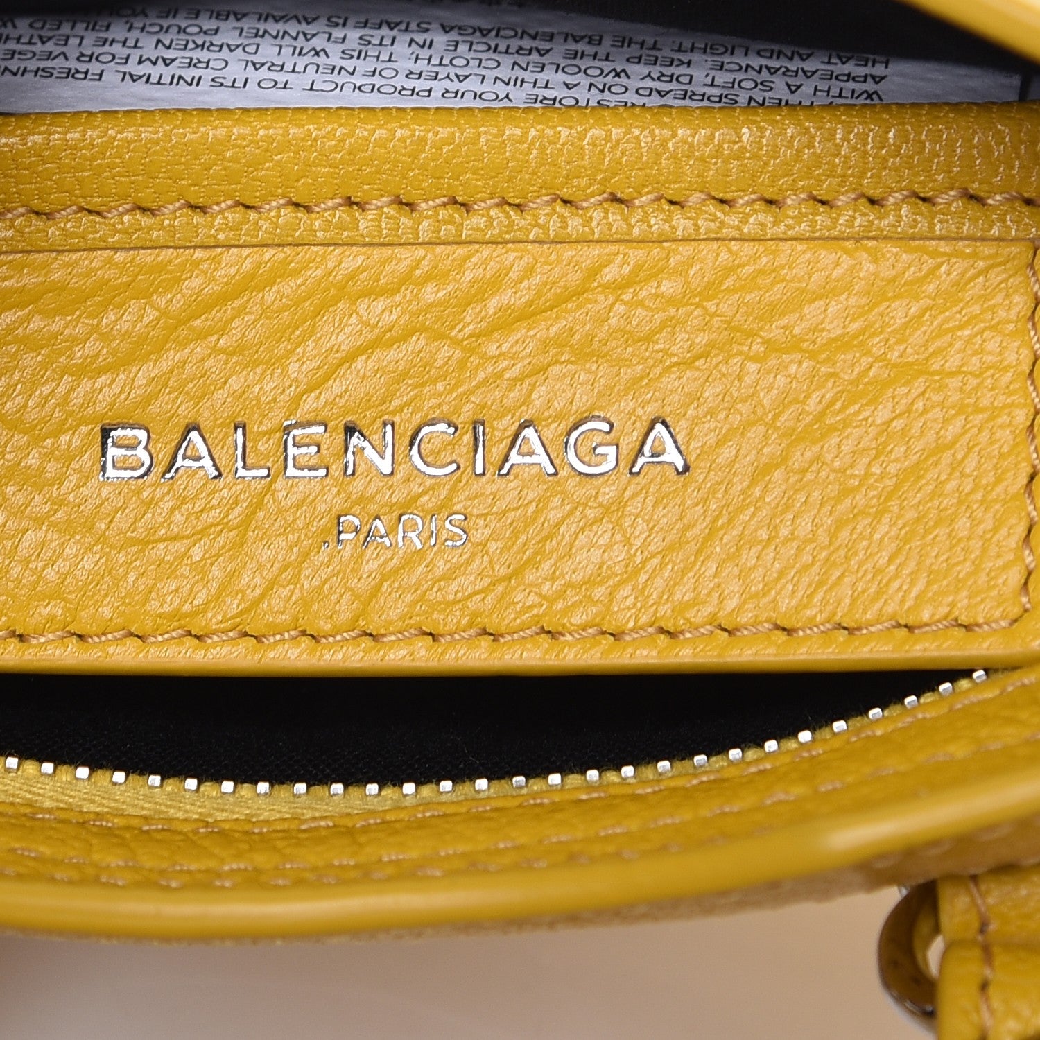 Balenciaga Chevre Silver Metallic Edge Hardware Nano City Jaune Epi 6 of 8