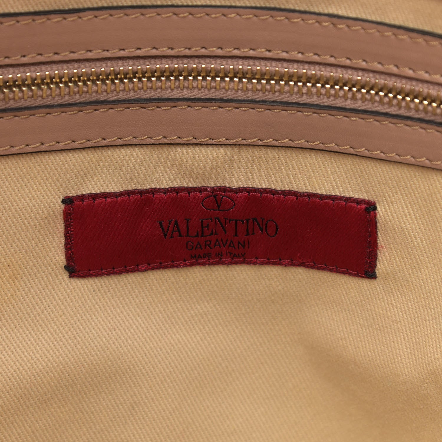 Valentino Garavani Vitello Rockstud Single Handle Flap Tote Beige 6 of 14