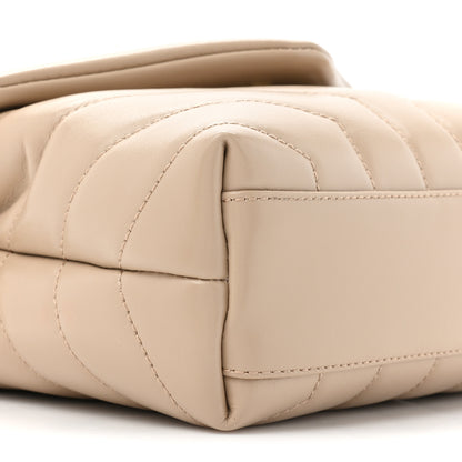 Saint Laurent Calfskin Y Quilted Monogram Toy Loulou Crossbody Bag Dark Beige 11 of 13