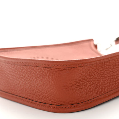 Hermes Taurillon Clemence Maxi Quadrille Evelyne TPM Cuivre Chai Nata Bleu Brume 8 of 10