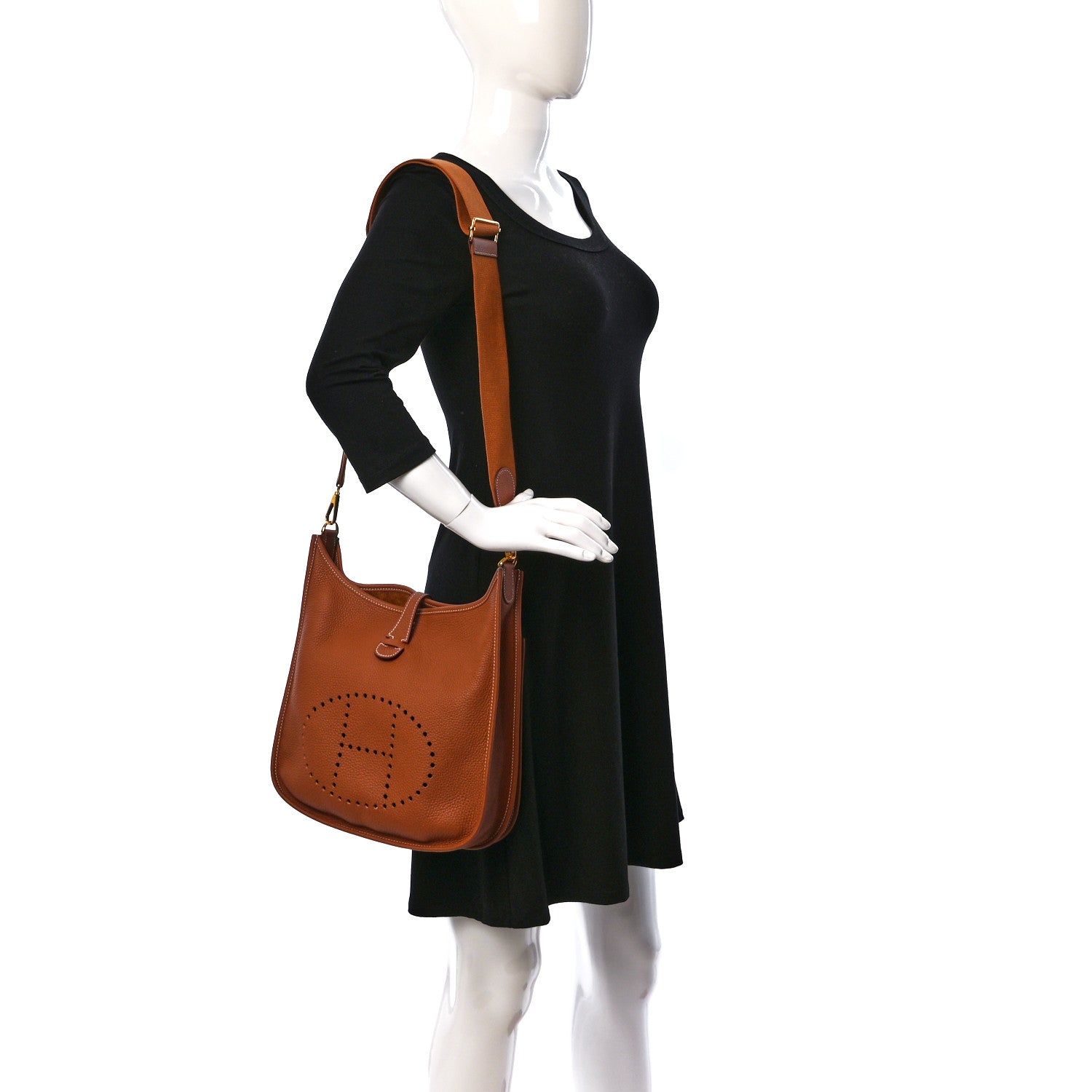 Hermes Taurillon Clemence Evelyne III PM Gold 2 of 8