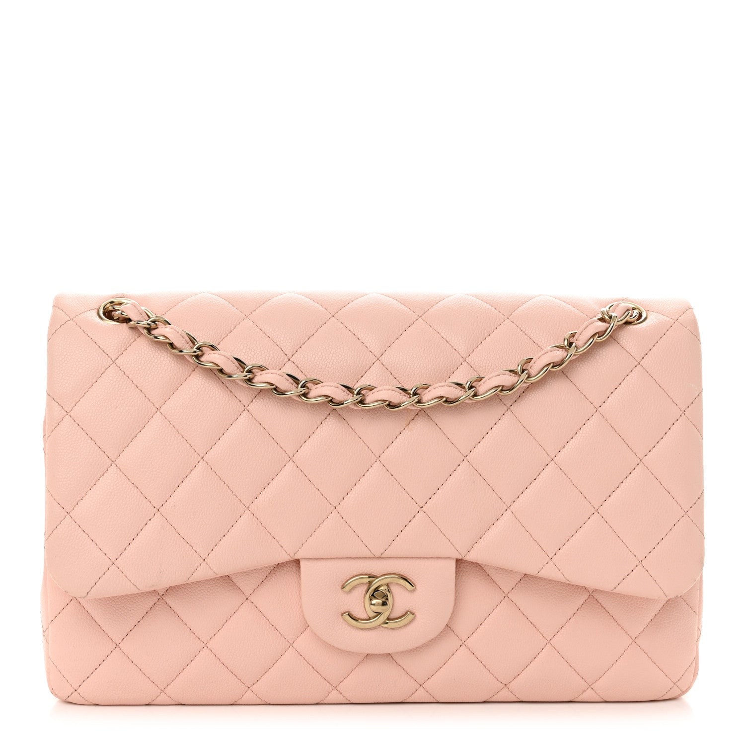 Chanel Caviar Quilted Jumbo Double Flap Light Pink 1 of 15