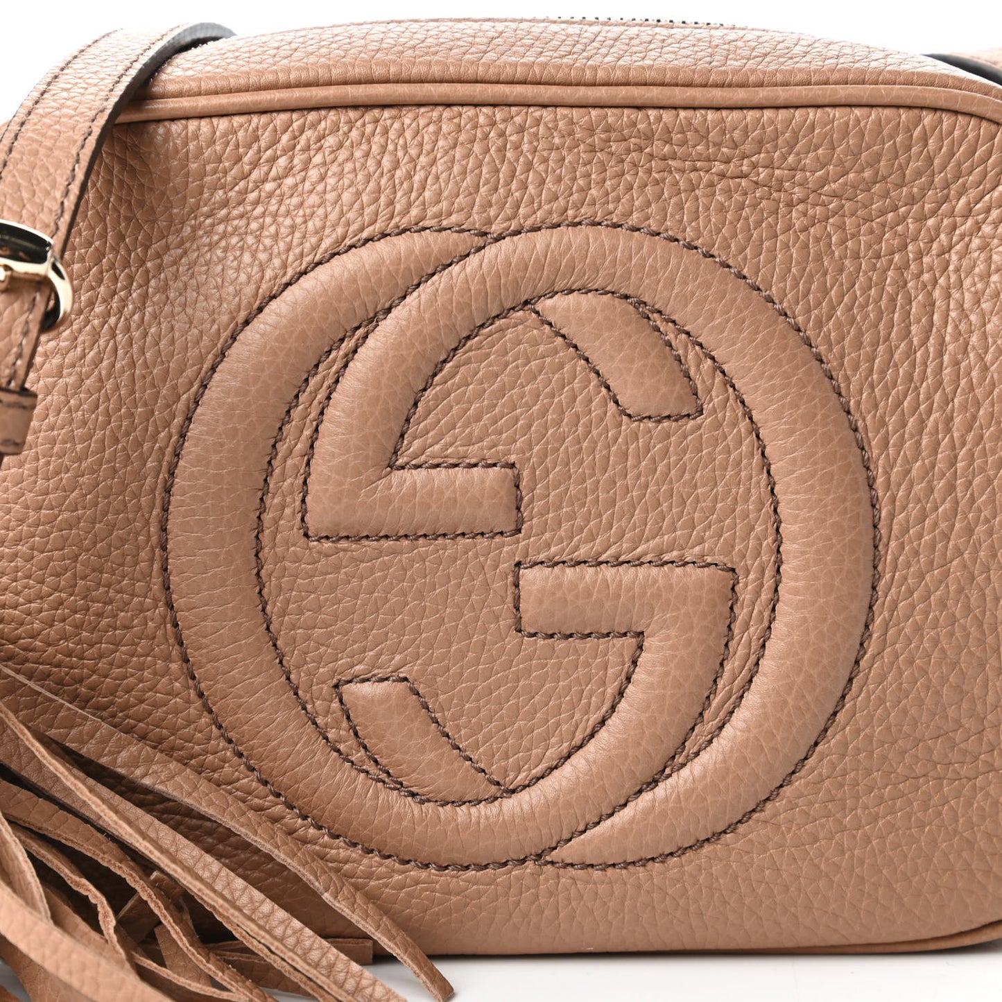 Pebbled Calfskin Small Soho Disco Bag Camelia