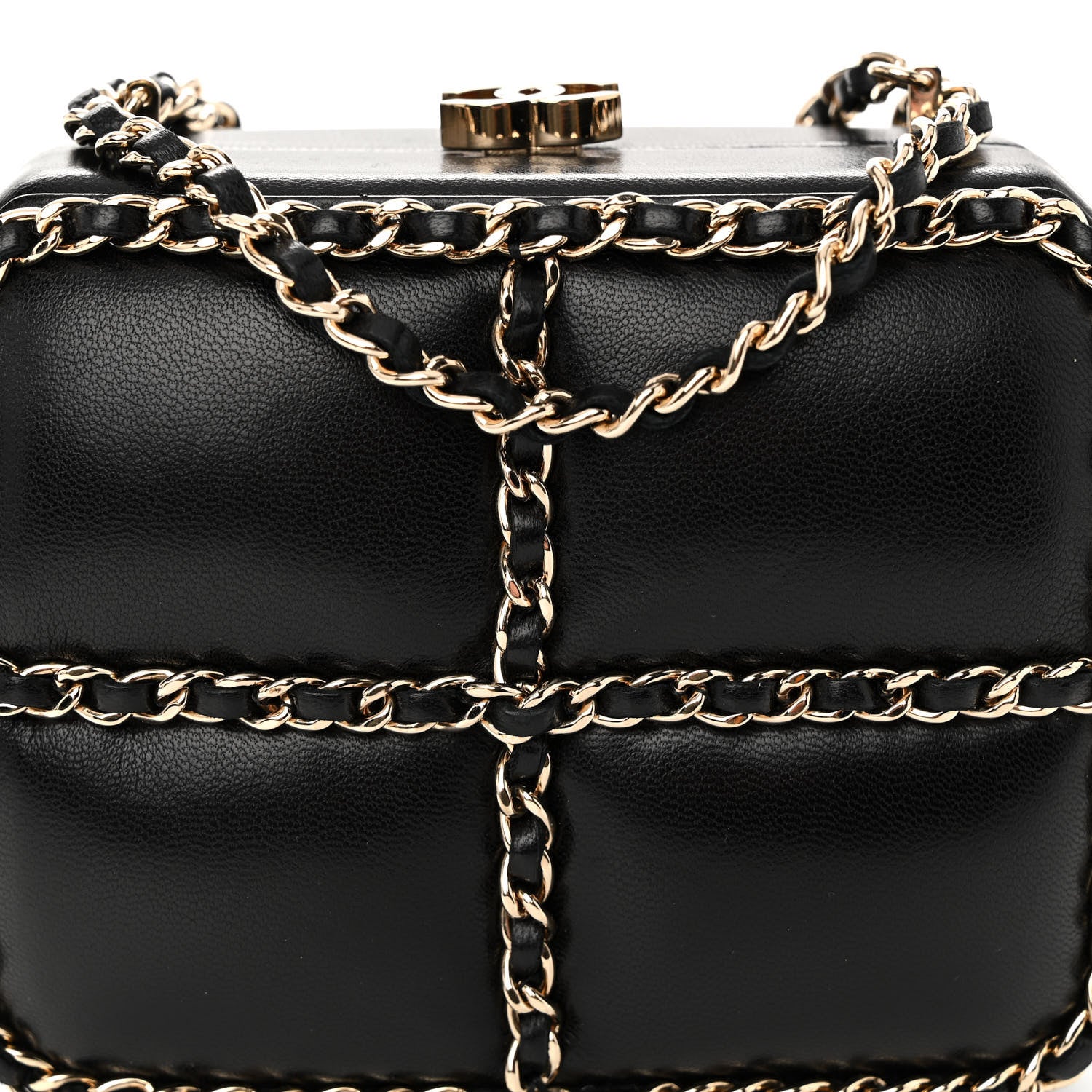 Chanel Lambskin Minaudiere Chain Clutch Black 8 of 10