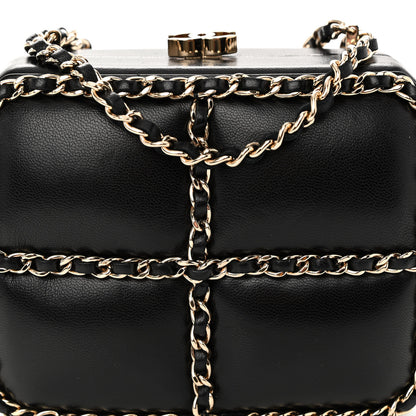 Chanel Lambskin Minaudiere Chain Clutch Black 8 of 10