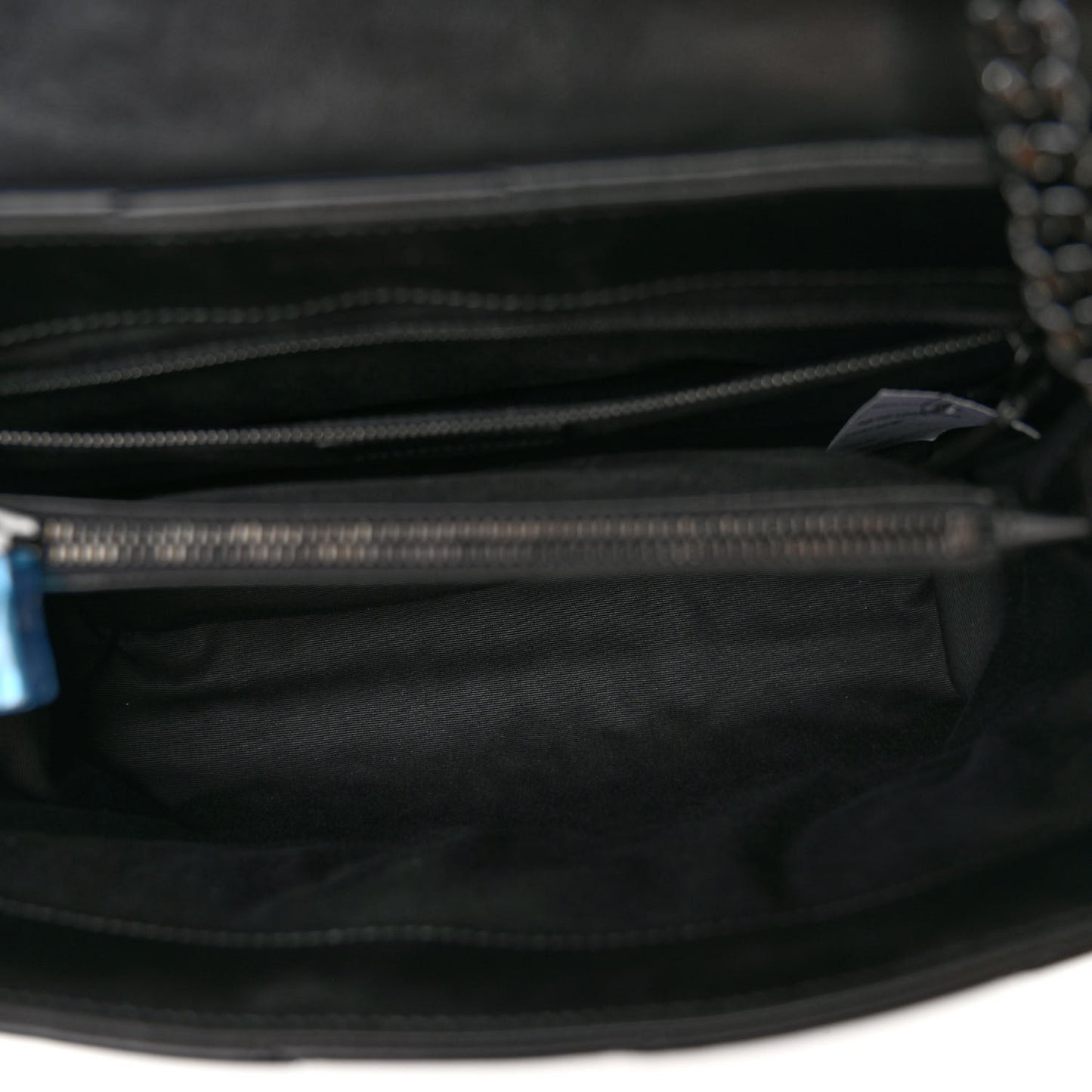 Calfskin Y Quilted Monogram Medium Loulou Chain Satchel Black