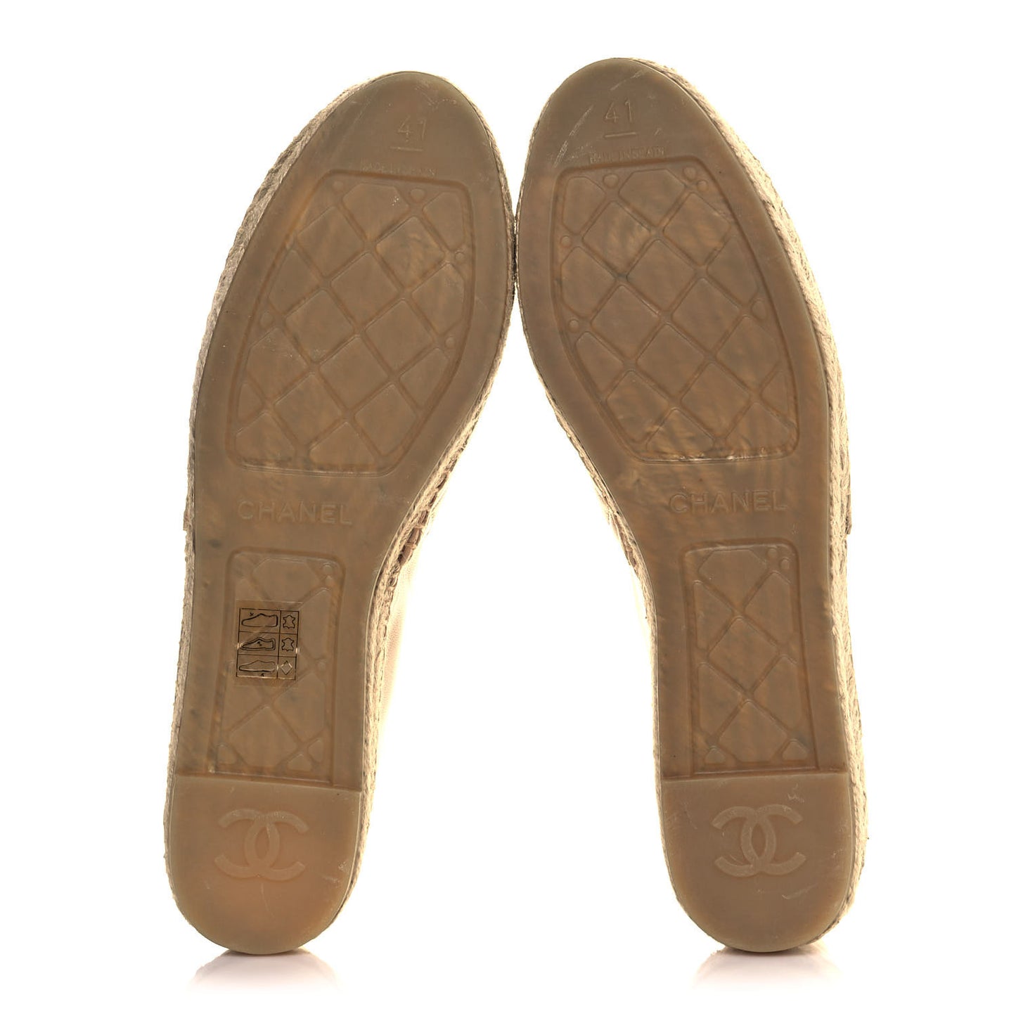 Lambskin Quilted CC Espadrilles 41 Beige