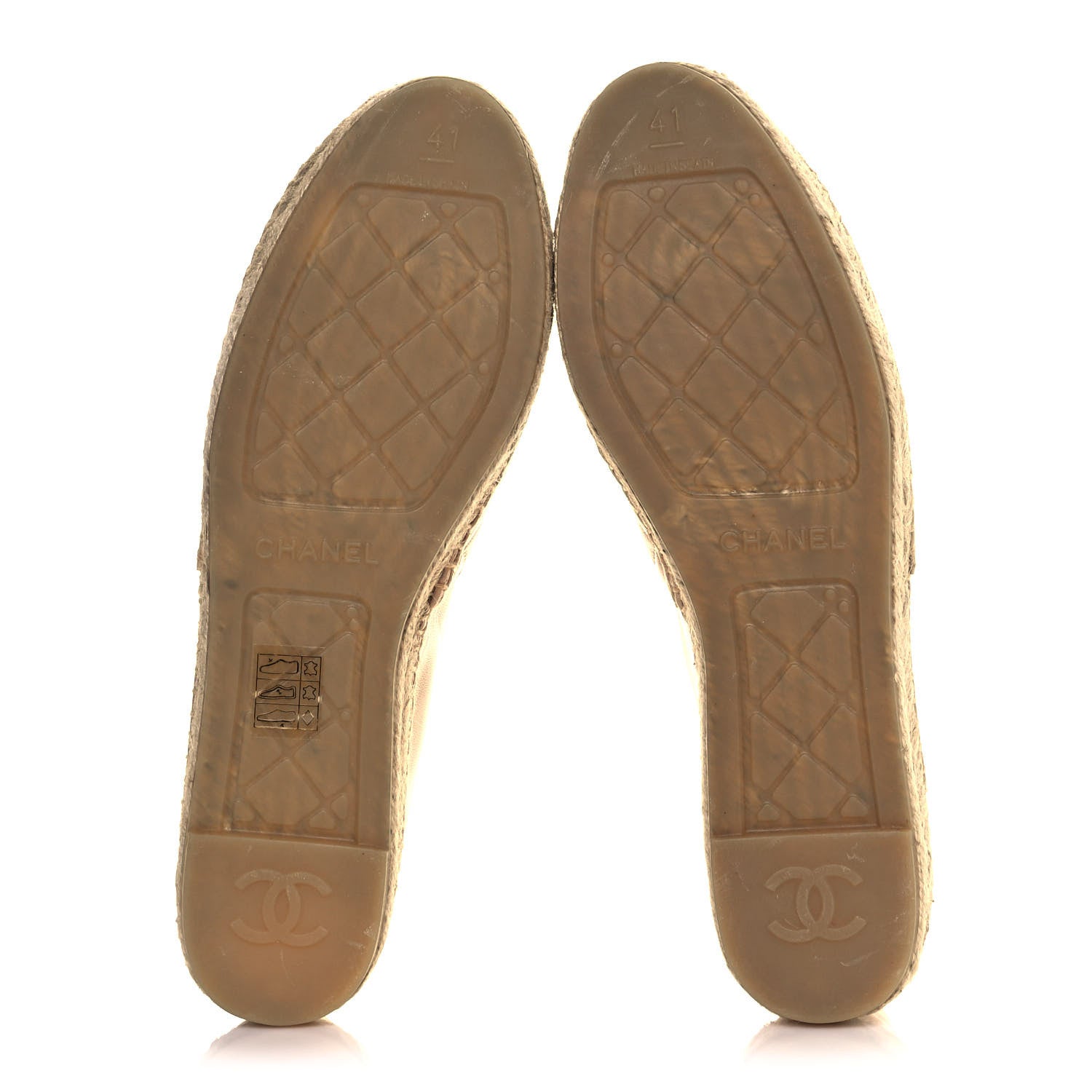 Chanel Lambskin Quilted CC Espadrilles 41 Beige 5 of 9