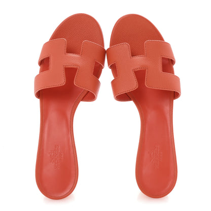 Hermes Epsom Oasis Sandals 37 Orange Poppy 2 of 10