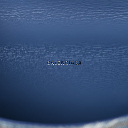 Balenciaga Denim BB Monogram Small Hourglass Top Handle Bag Blue 6 of 13