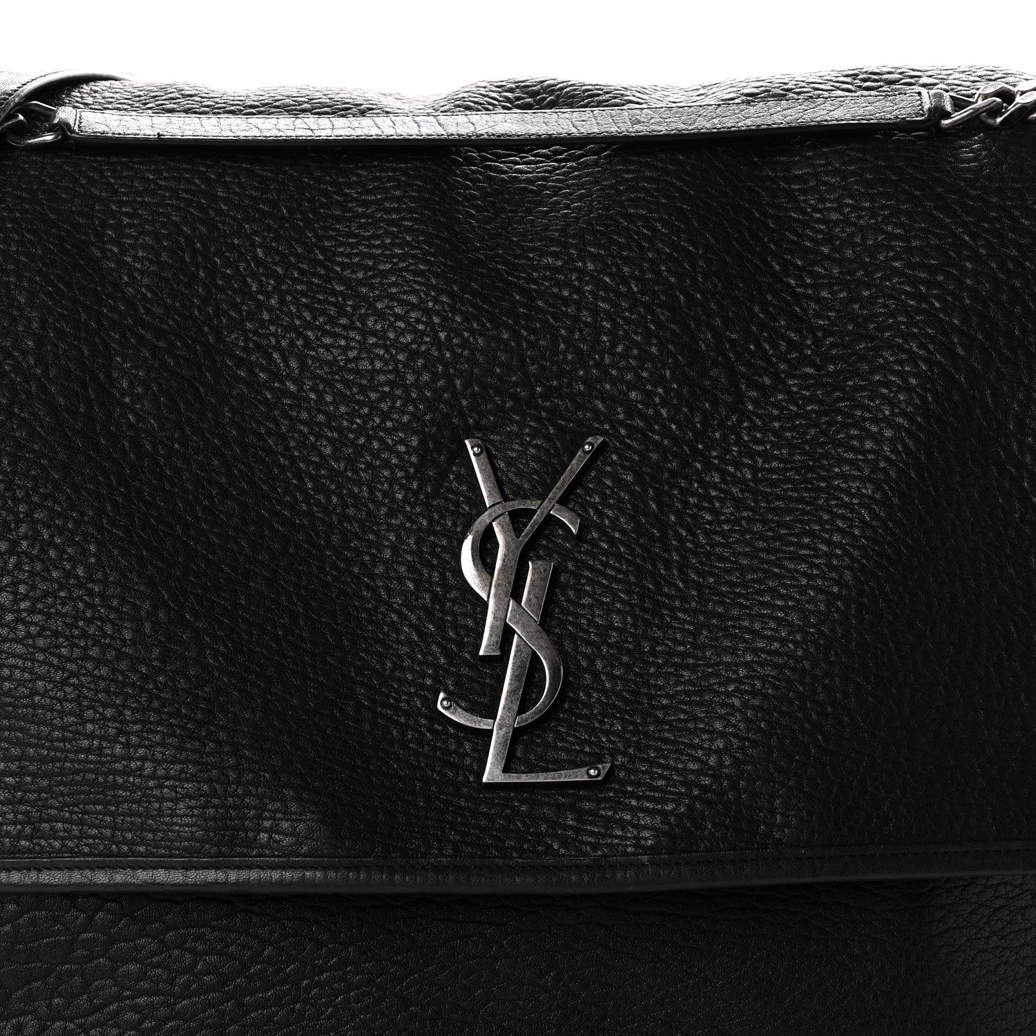 Saint Laurent Grained Lambskin Monogram Oversized Niki Chain Satchel Black 8 of 10