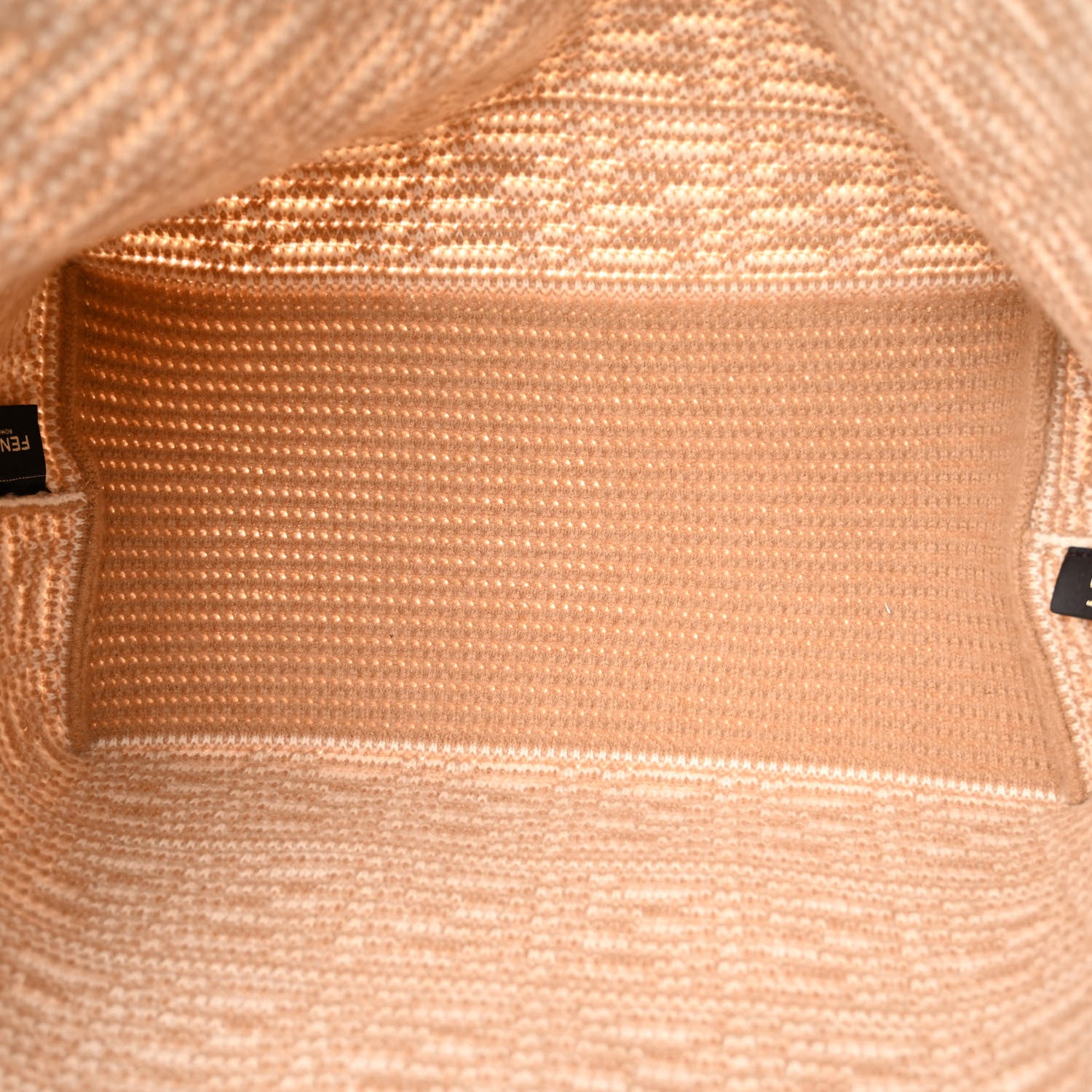 Fendi Cashmere Knit FF Large Shopper Tote Cammello 5 of 10