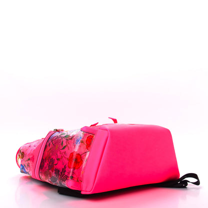 Gucci PVC Floral Double Buckle Backpack Fuchsia 3 of 9
