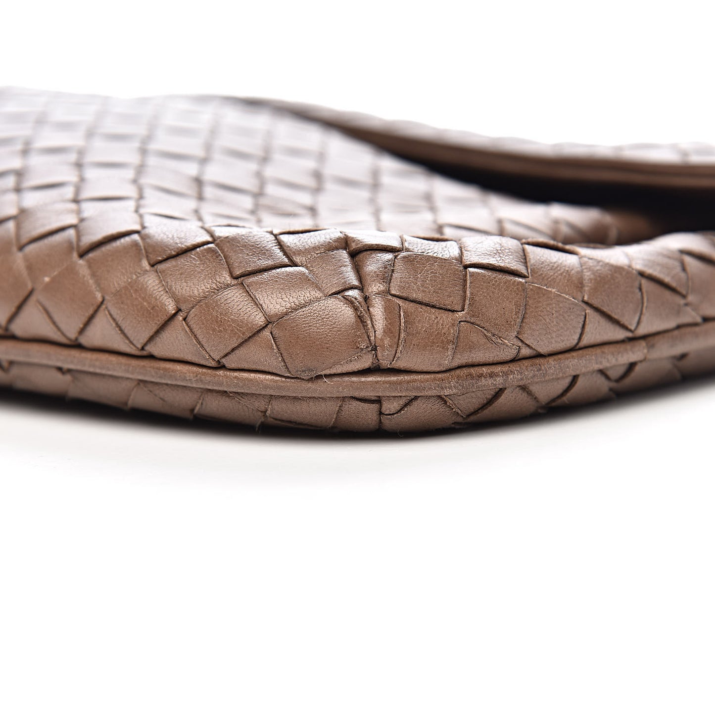 Nappa Intrecciato Flap Clutch Brown Taupe
