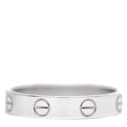 Cartier 18K White Gold 3.5mm LOVE Wedding Band Ring 54 6.75 3 of 6