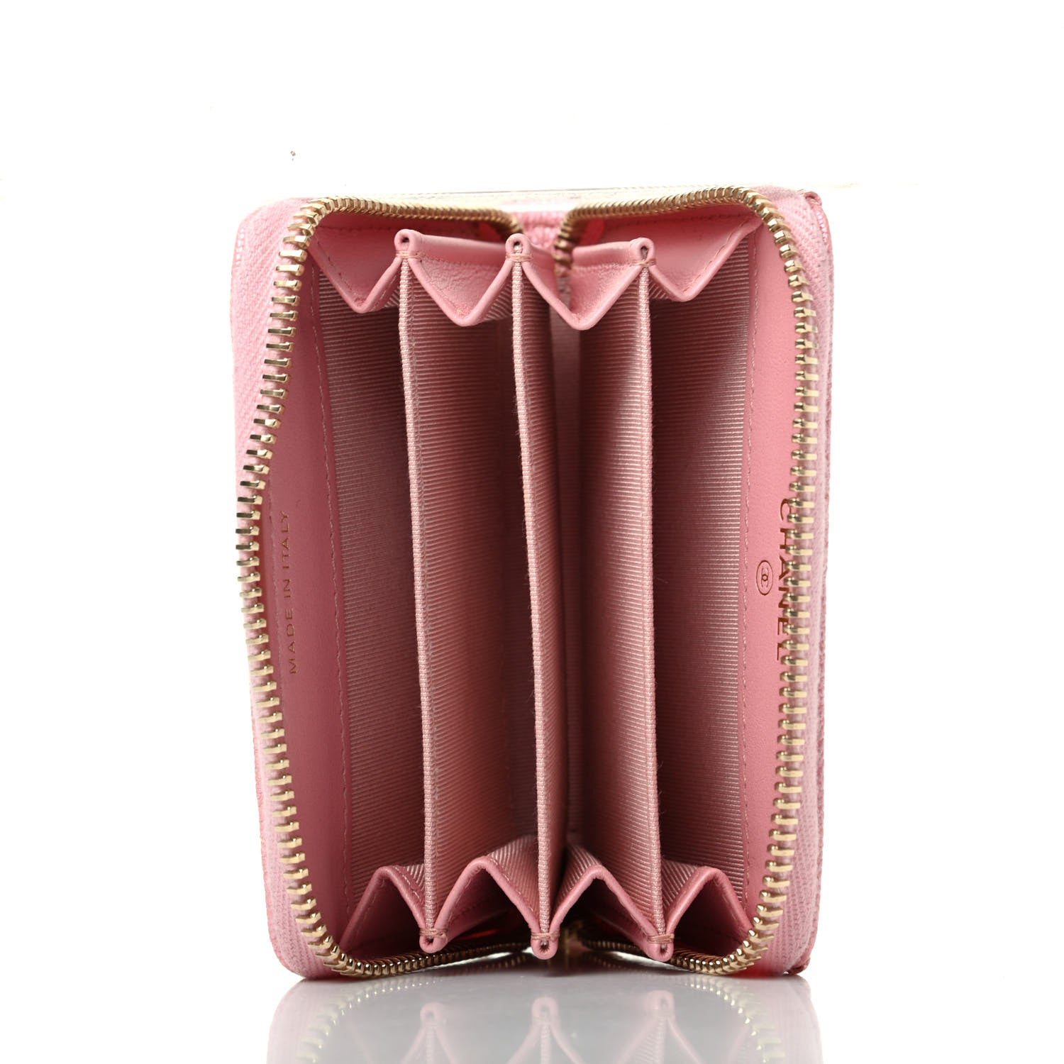 Chanel Iridescent Caviar Quilted Zip Coin Purse Pink 5 of 9