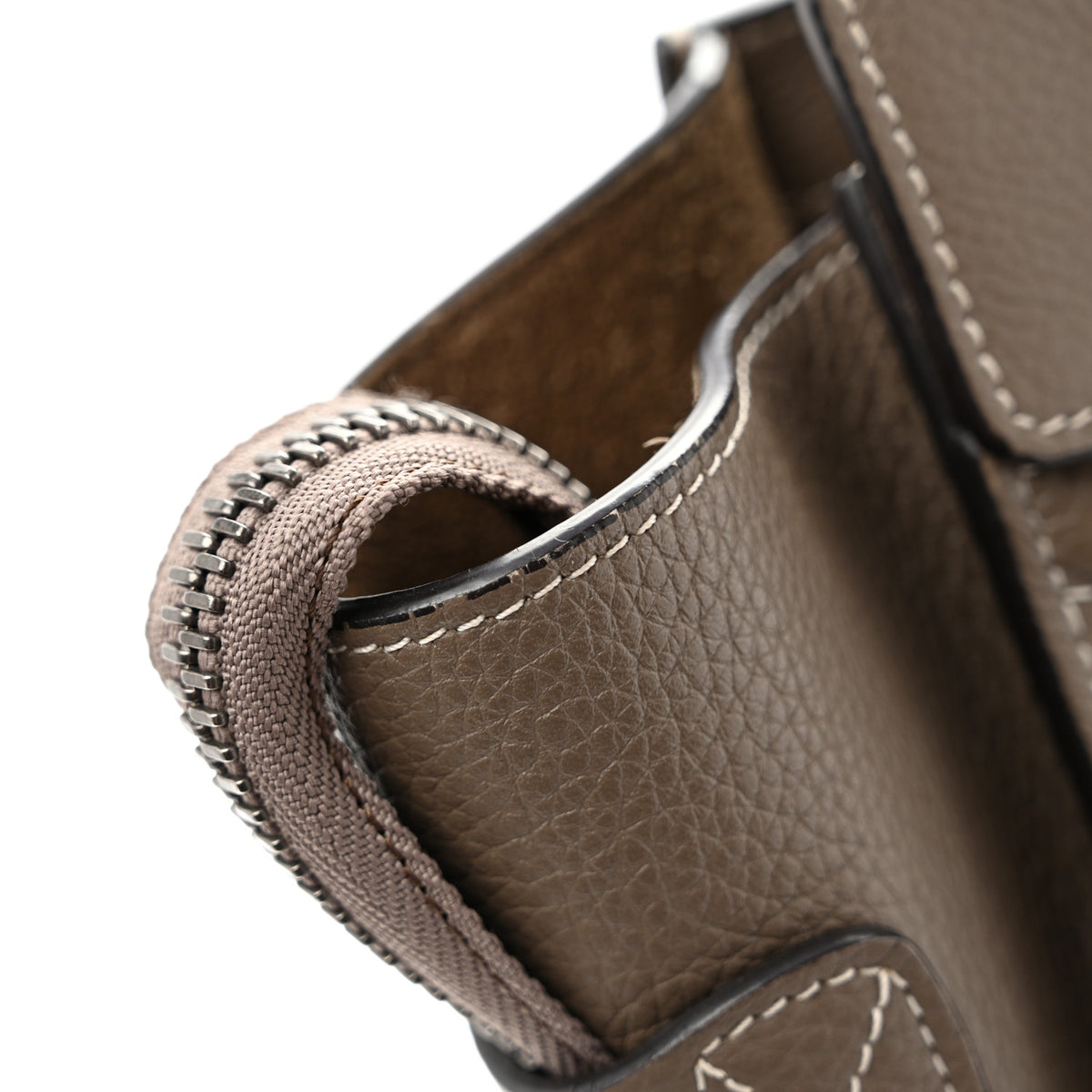 Celine Drummed Calfskin Micro Luggage Souris 10 of 12