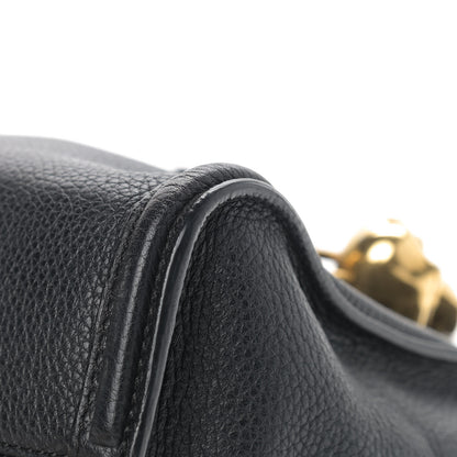 Alexander McQueen Pebbled Calfskin Mini Skull Padlock Zip Around Tote Black 9 of 12
