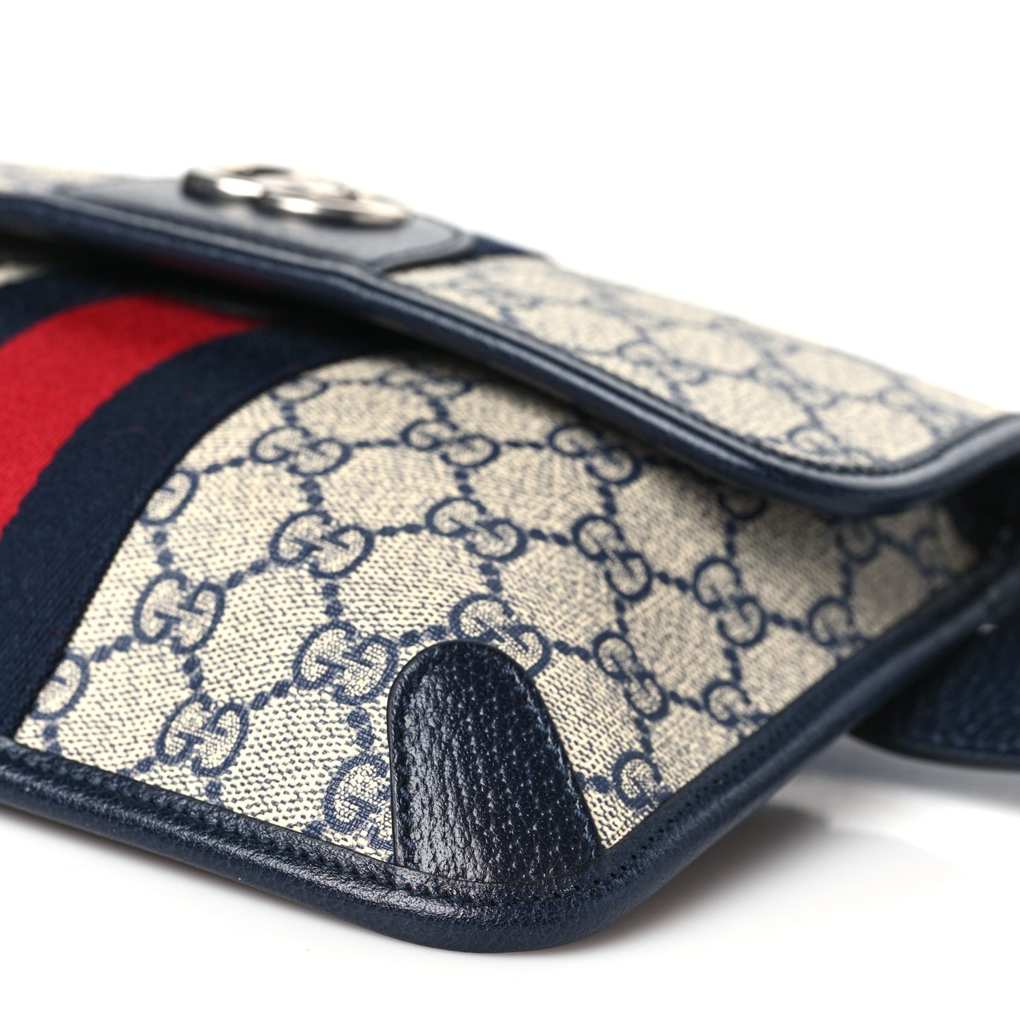 GG Supreme Monogram Web Small Ophidia Belt Bag 90 36 Beige Navy