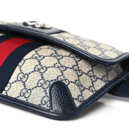Gucci GG Supreme Monogram Web Small Ophidia Belt Bag 90 36 Beige Navy 10 of 10