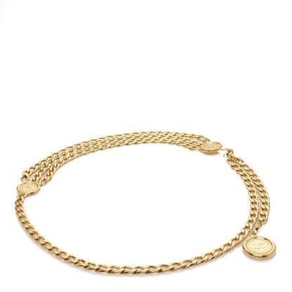Chanel Metal Medallion CC Triple Chain Belt Gold 2 of 4