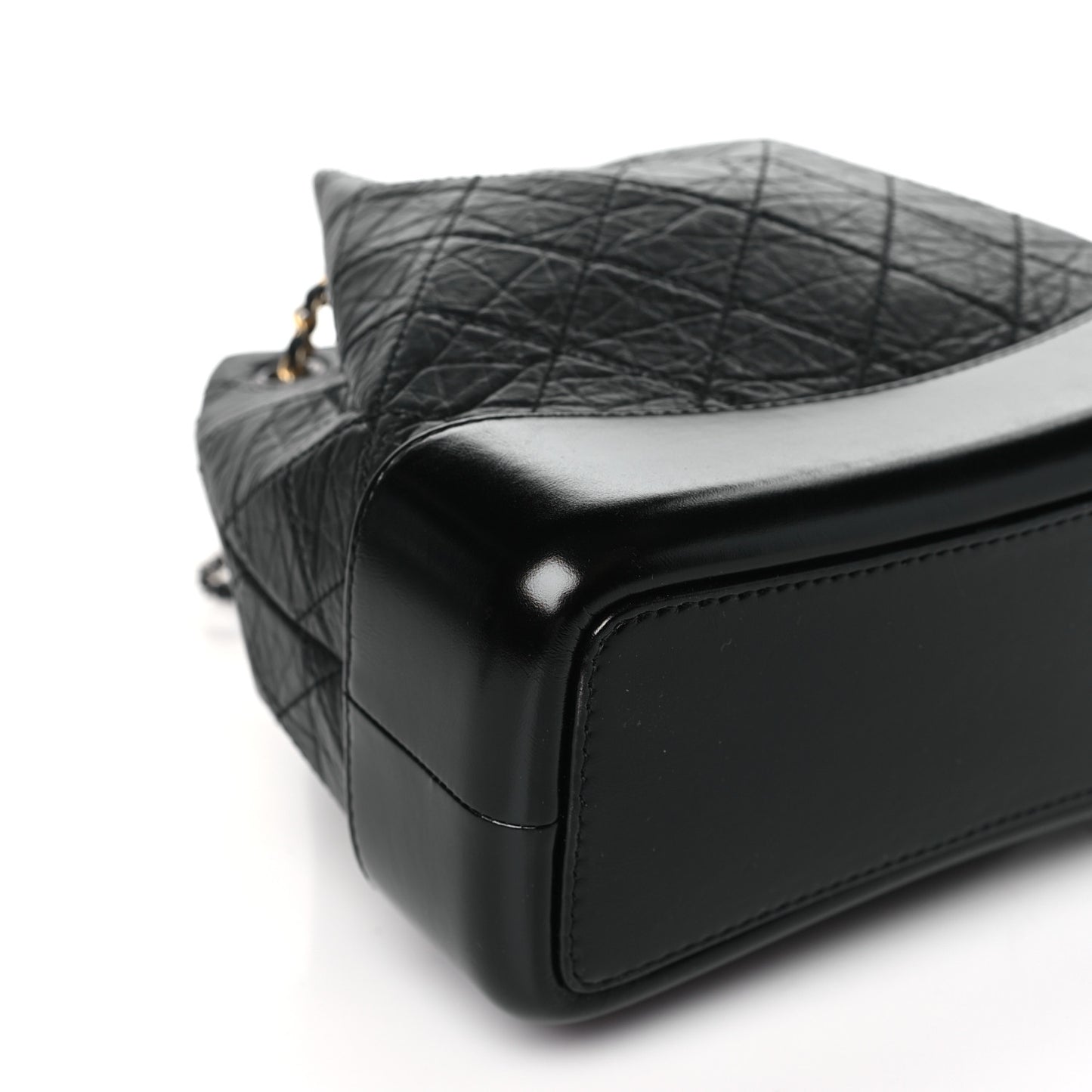 Aged Calfskin Quilted Small Gabrielle Backpack Black