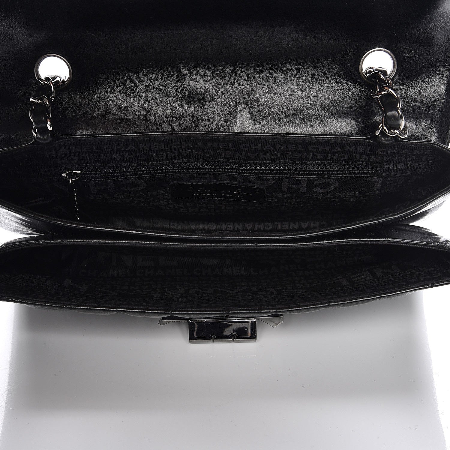 Chanel Lambskin Chocolate Bar Quilted Small Mademoiselle Flap Black 5 of 7