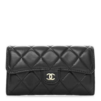 Chanel Lambskin Quilted Medium Flap Wallet Black 1 of 10