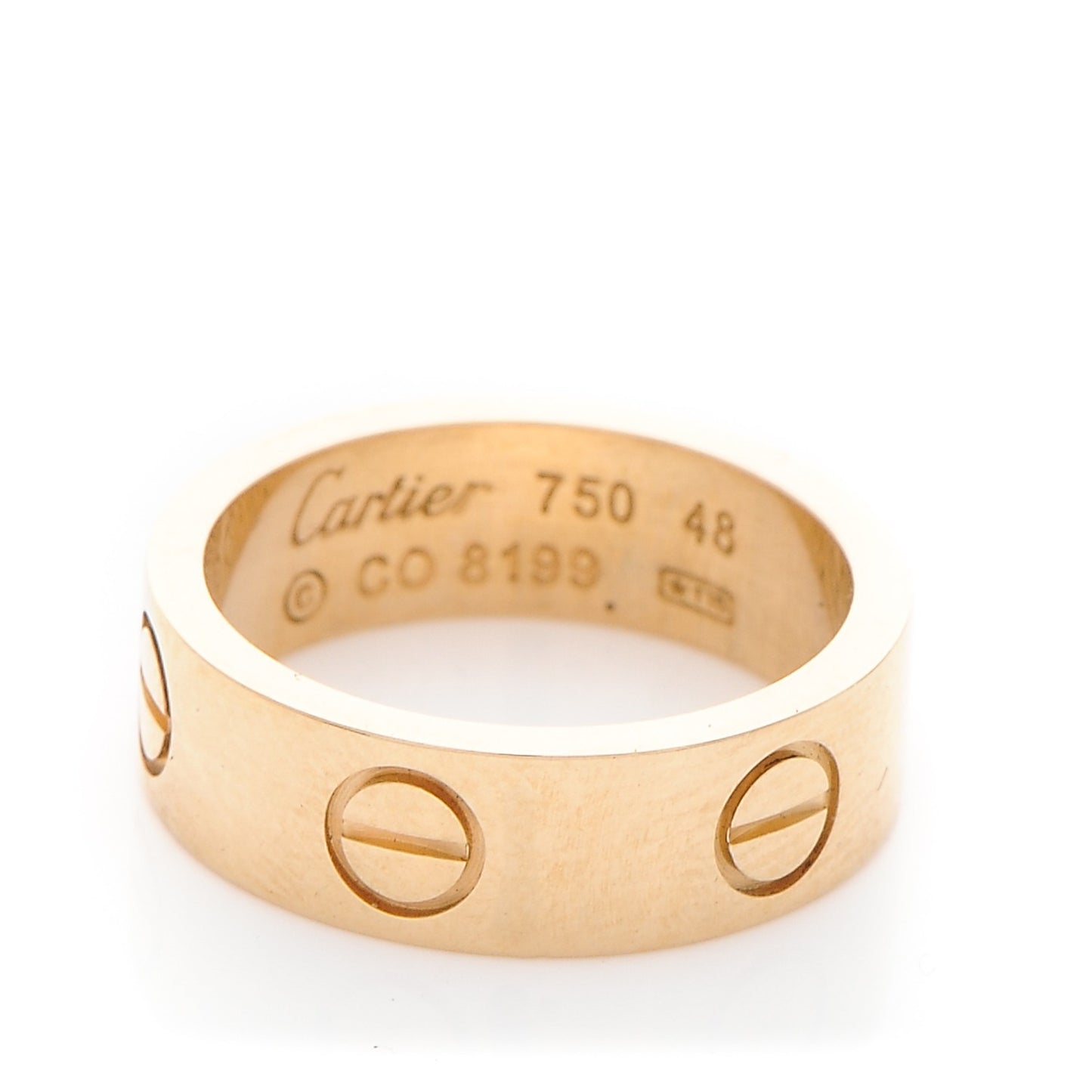 18K Yellow Gold 5.5mm LOVE Ring 48 4.5