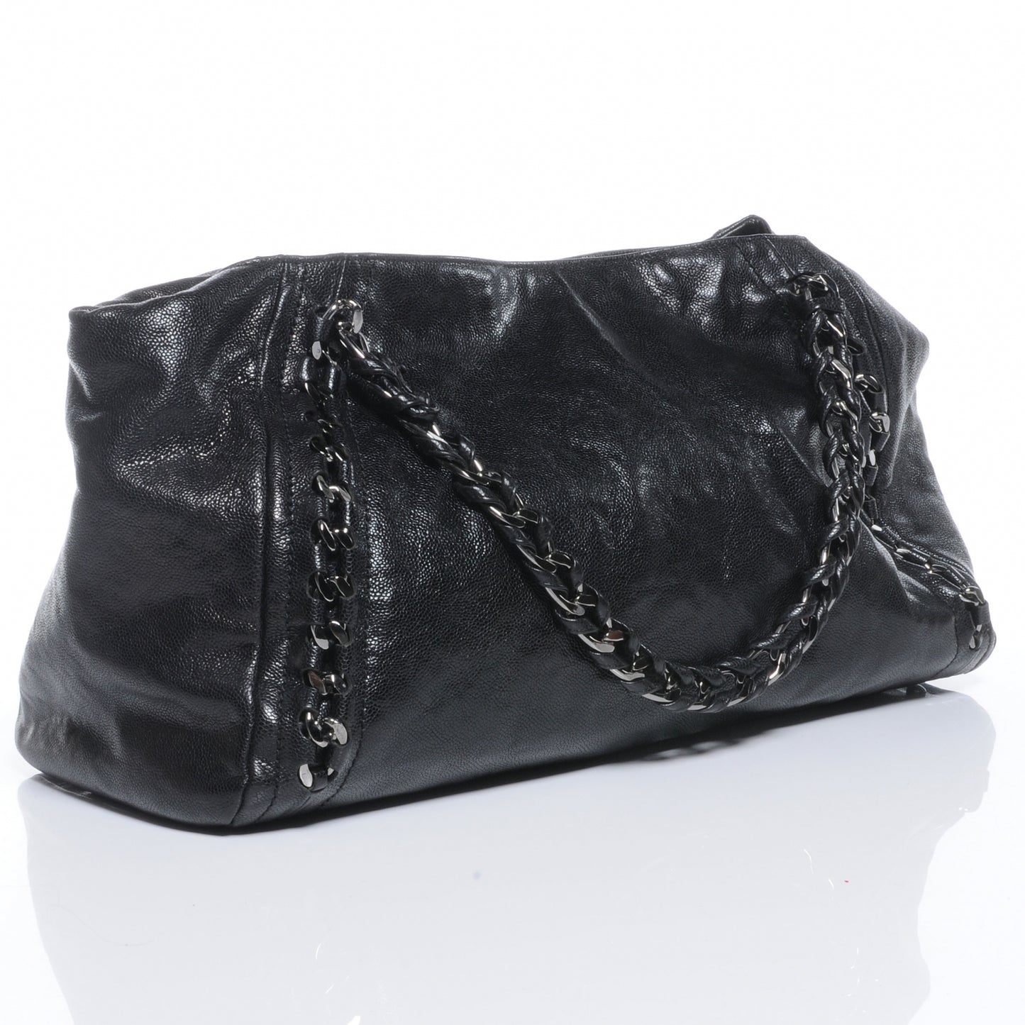Caviar Modern Chain Tote Black