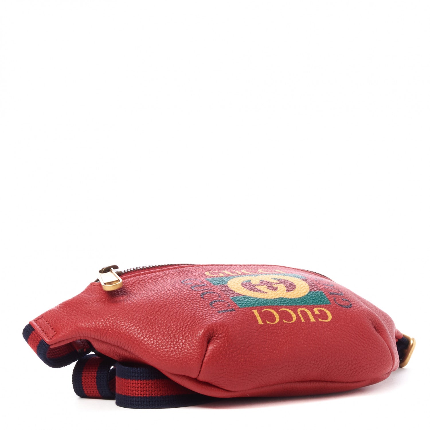 Gucci Grained Calfskin Small Logo Belt Bag Hibiscus Red 4 of 9
