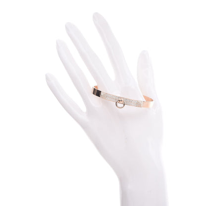 Hermes 18K Rose Gold Diamond PM Collier De Chien Pave Bracelet SH 4 of 4
