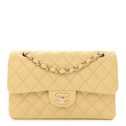 Chanel Lambskin Quilted Small Double Flap Yellow 1 of 10