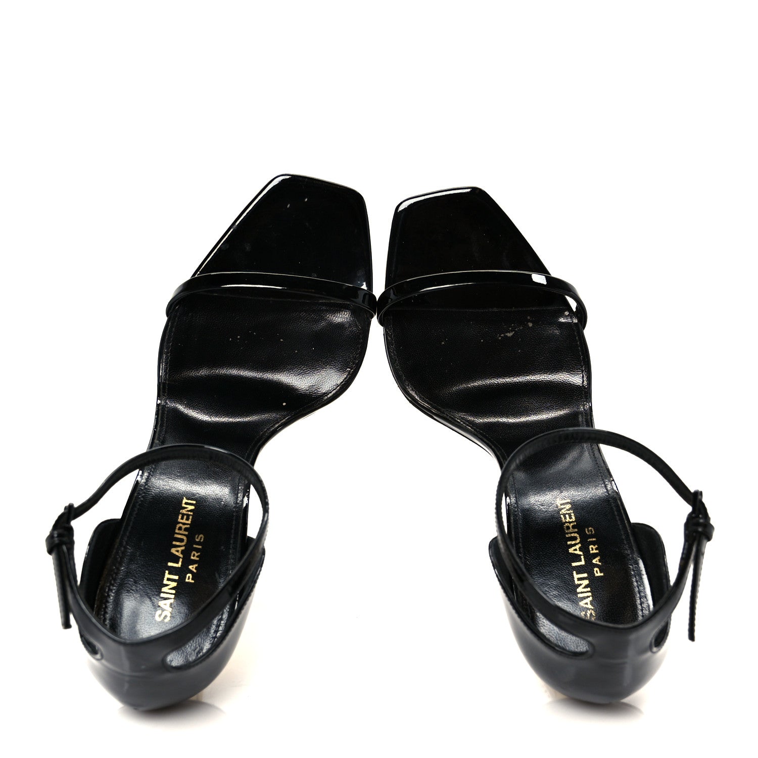 Saint Laurent Patent Calfskin Opyum 110 Sandals 39.5 Black Gold 2 of 10
