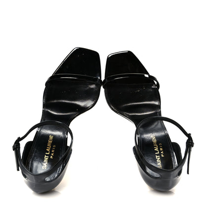 Saint Laurent Patent Calfskin Opyum 110 Sandals 39.5 Black Gold 2 of 10