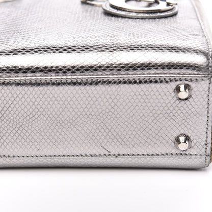 Christian Dior Metallic Karung Mini Lady Dior Silver Bronze 9 of 12