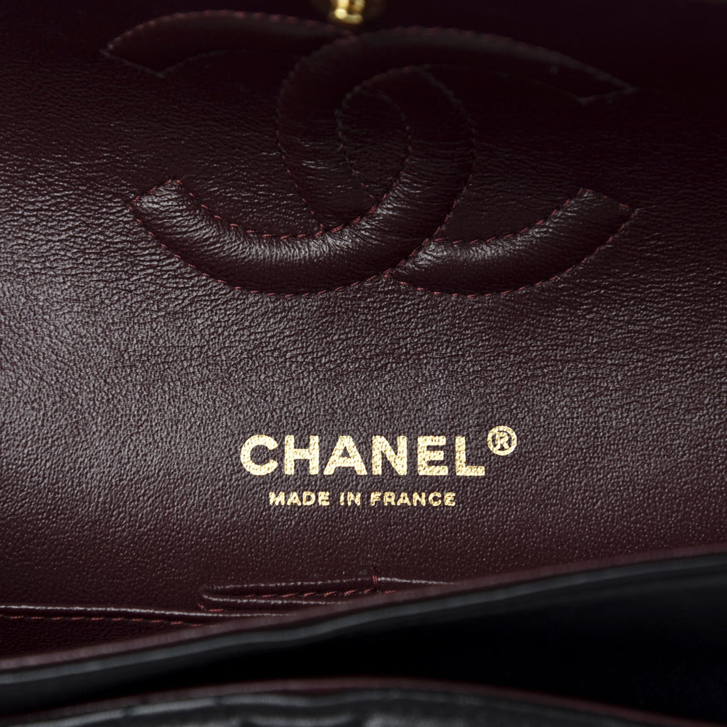 Lambskin Quilted Medium Double Flap Black
