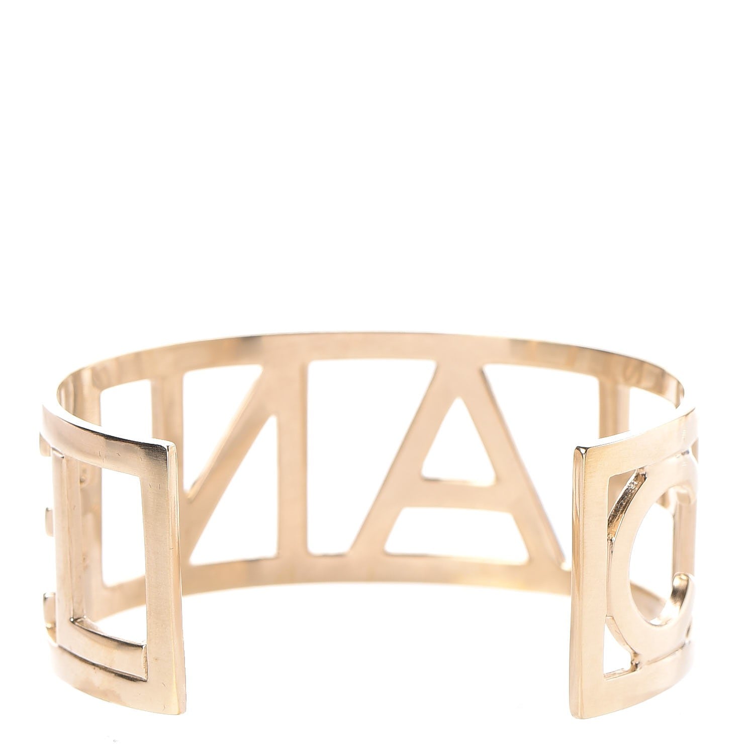 Chanel Metal Logo Cuff Gold 3 of 4