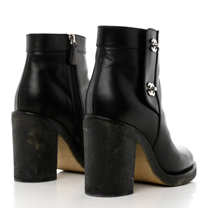Chanel Calfskin CC Turnlock Ankle Boots 37.5 Black 4 of 12